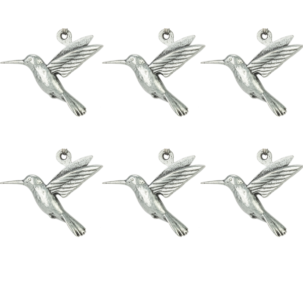 Hummingbird Charm, Pewter