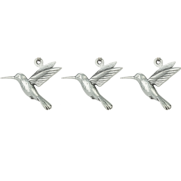 Hummingbird Charm, Pewter