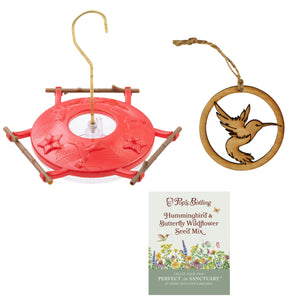 Holiday Haven Bundle, Wooden Hummingbird Ornament 3 PK
