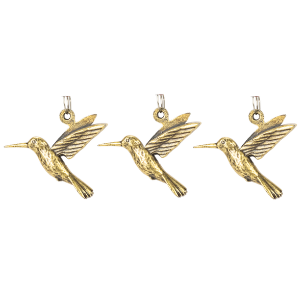 Hummingbird Charm, Brass