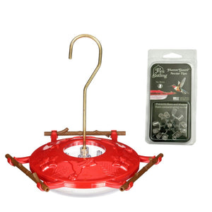 Hummguard® Hummingbird Feeder Bundle, 8 oz Feeder + 12 Nectar Tips