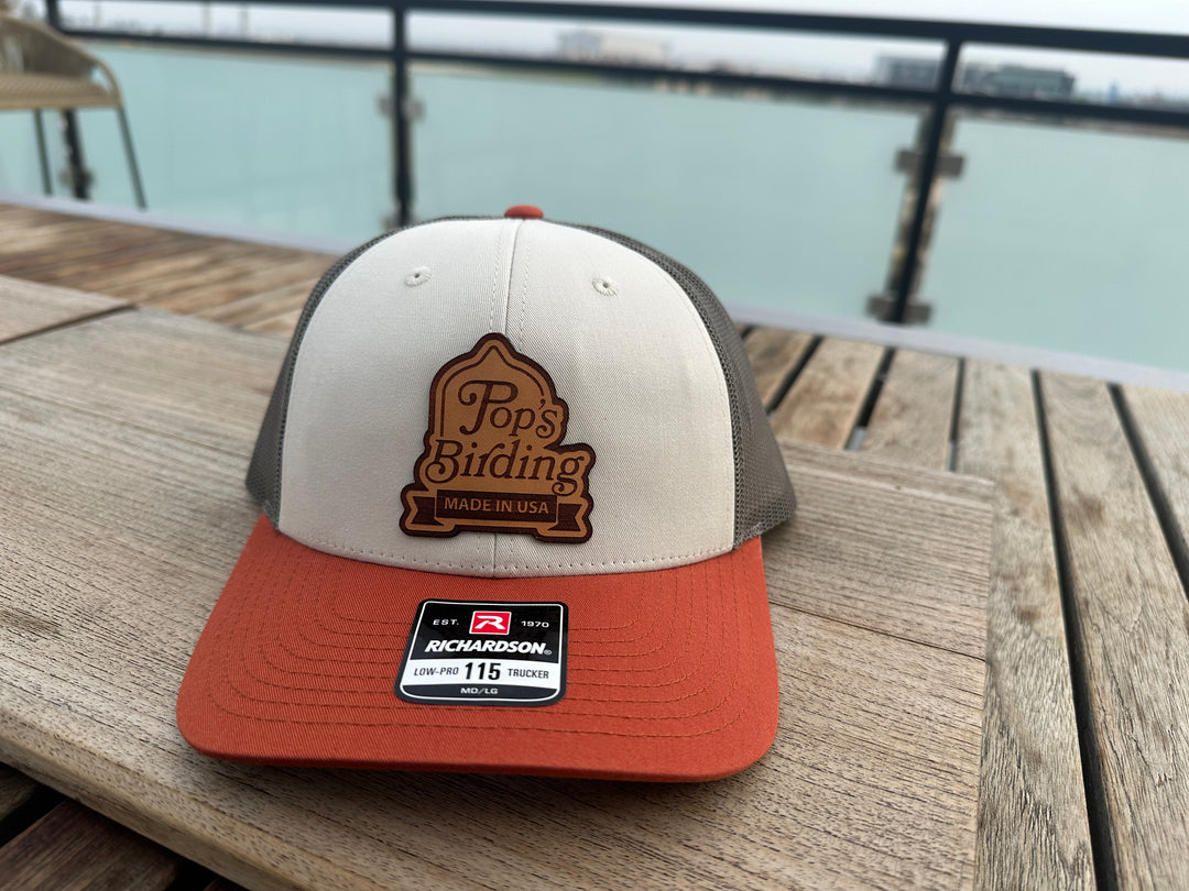 Pop's Birding - Pop's Birding Low Profile Snapback Hat - Cream - Loden - Dark Orange