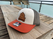 Pop's Birding - Pop's Birding Low Profile Snapback Hat - Cream - Loden - Dark Orange
