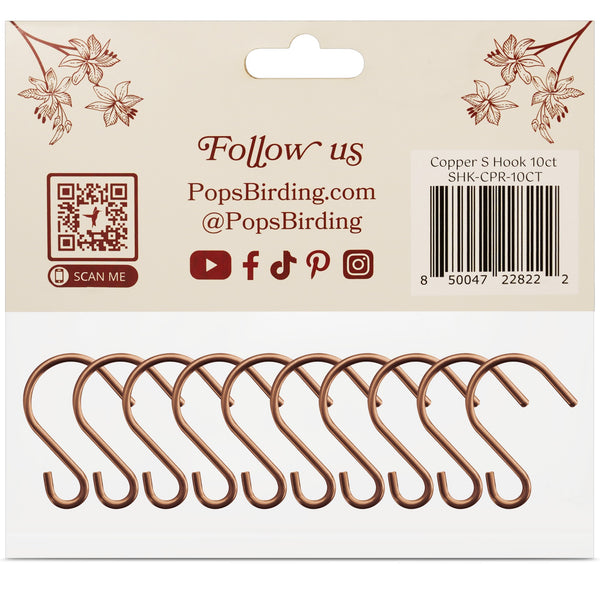 Perfect Little Copper 'S' Hooks, 10 count (Case of 12ct)
