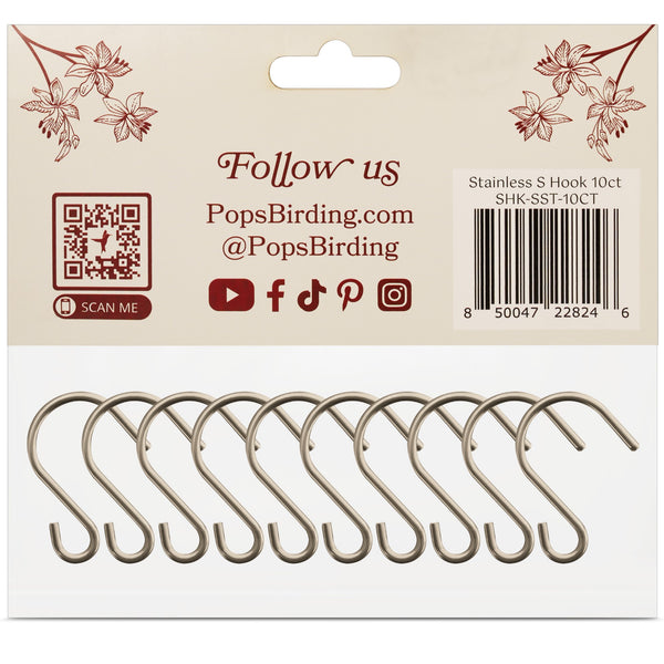 Perfect Little Stainless 'S' Hooks, 10 count (Case of 12ct)