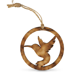Wooden Hummingbird Ornament, 3 Pack