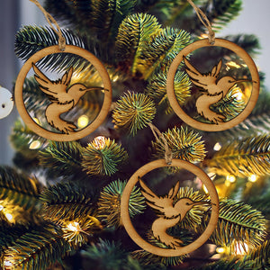 Holiday Haven Bundle, Wooden Hummingbird Ornament 3 PK