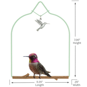 Pop's Birding - Charm Hummingbird Swing (Case of 12ct) - Redwood / Case Pack (12ct)