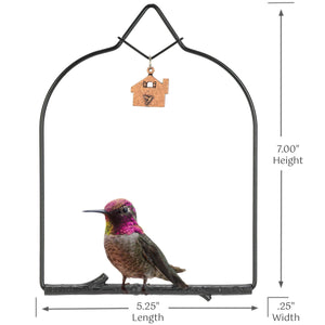 Pop's Birding - Charm Hummingbird Swing (Case of 12ct) - Redwood / Case Pack (12ct)