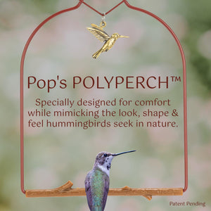 Pop's Birding - Charm Hummingbird Swing (Case of 12ct) - Redwood / Case Pack (12ct)