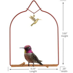 Pop's Birding - Charm Hummingbird Swing (Case of 12ct) - Redwood / Case Pack (12ct)