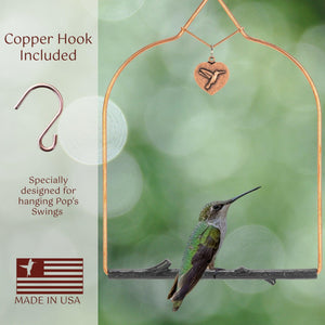 Pop's Birding - Copper Hummingbird Swing (Case of 12ct) - Case Pack (12ct) / Bark