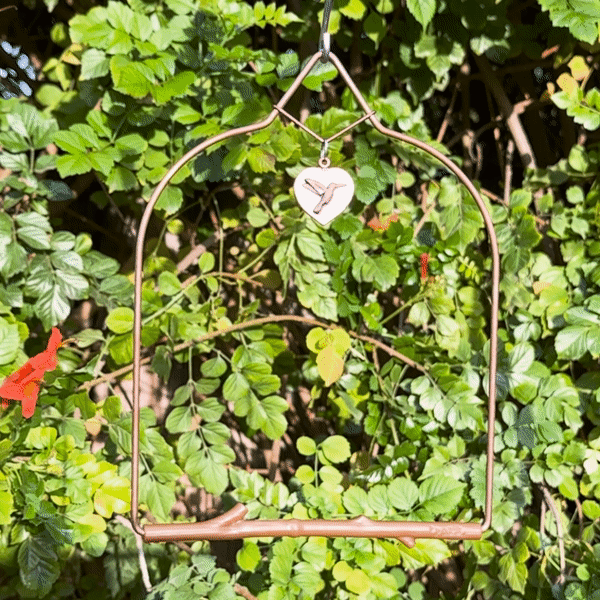 hummingbird plant hanger Copper Swing, Rustic Perch 2 Pack