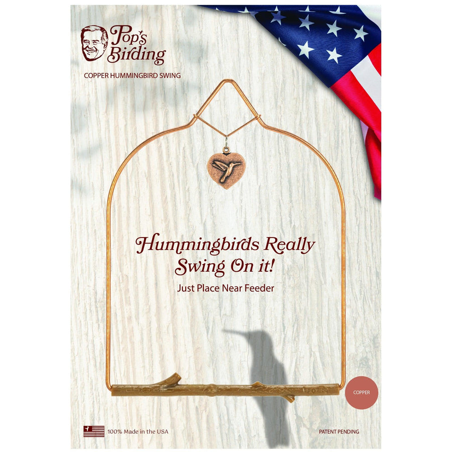 Pop's Birding - Copper Hummingbird Swing (Case of 12ct) - Case Pack (12ct) / Bark