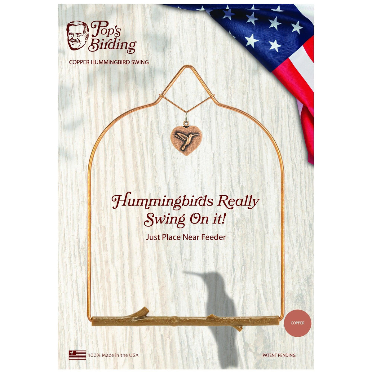 Pop's® Copper Hummingbird Swing Pop's Birding