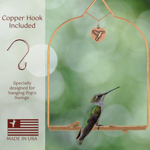 Pop's Birding - Copper Hummingbird Swing (Case of 12ct) - Case Pack (12ct) / Bark