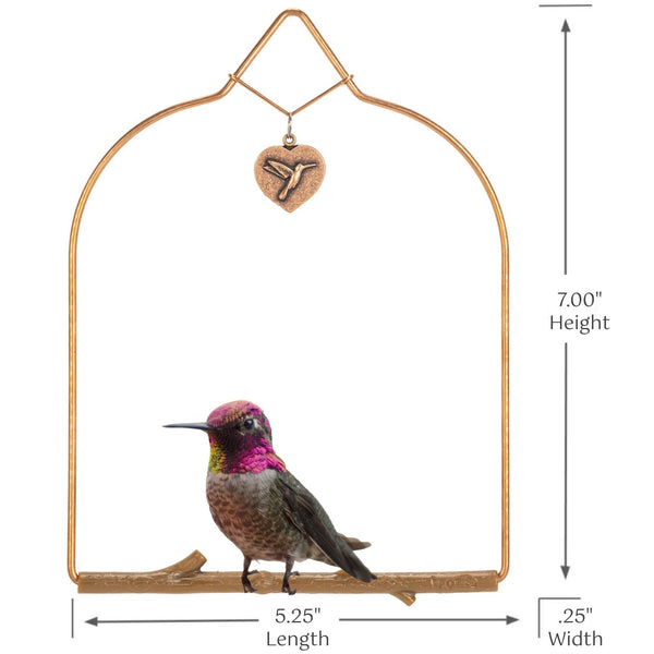 Pop's Birding - Copper Hummingbird Swing (Case of 12ct) - Case Pack (12ct) / Bark