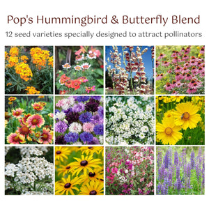 Pop's Birding - Pop's® Perfect Little Sanctuary® Wildflower Seed Blend, Hummingbird & Butterfly, 400mg - Single