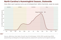 North Carolina hummingbird timing chart
