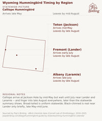 Wyoming hummingbird timing chart